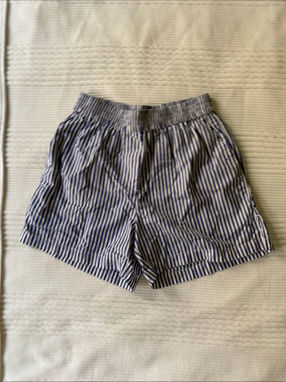 Rag & Bone Blue and White Striped Shorts